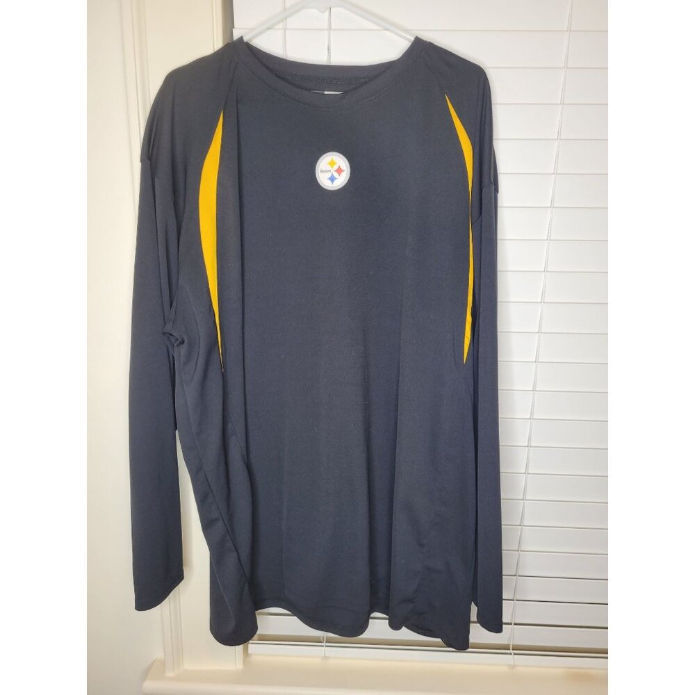 NFL Pittsburgh Steelers Men's Long Sleeve Shirt 2XL Black/Yellow Football graph
